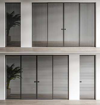 Modern sliding door glass sliding door 3d model