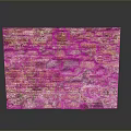 Architectural Brick Wall With Various Colored Bricks Weathered Texture And Small Green Plant