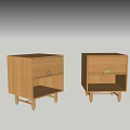 Wooden Nightstands With Drawer Open Shelf And Gold Metal Legs Design