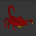 Metallic Scorpion Model Standing On Gray Background With Detailed Features And Lighting 3d model