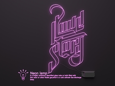 Neon advertising words graffiti luminous words 3d model