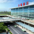 Wuxi New District Station With Modern Glass Facade Surrounded By Greenery And Parked Cars