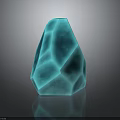 Turquoise Wood Stone Decorative Object With Irregular Glossy Texture And Reflection On Dark Background 3d model