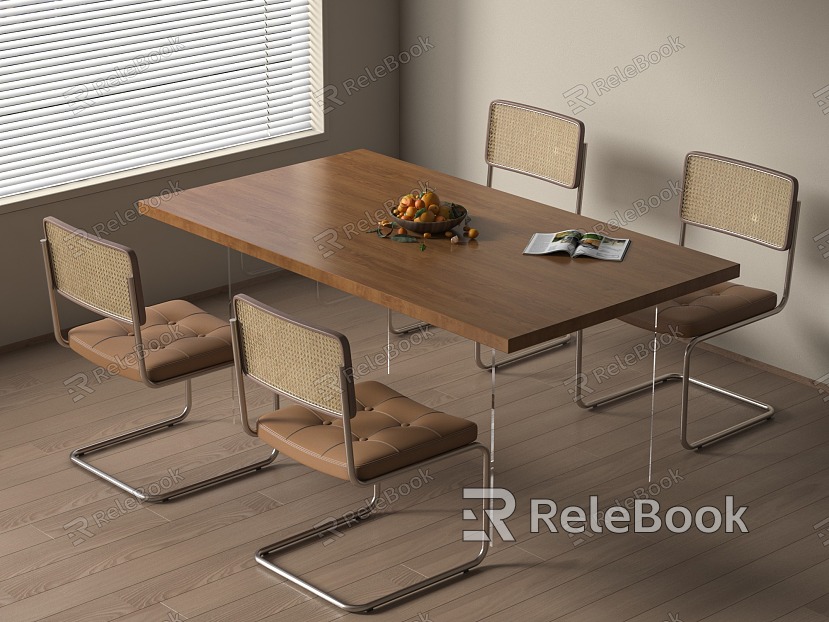 Nordic Dining Table and Chair Combination model