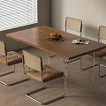 Nordic Dining Table and Chair Combination 3d model