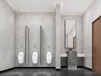 modern public toilet 3d model