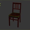 Classic Wooden Chair With Slatted Backrest And Square Seat Simple Design