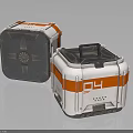 Durable Equipment Storage Cases White With Orange Stripes Transparent Lid And Handle Design