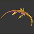 Game Movie Character Yellow Scaled Mythical Creature With Long Slender Body And Spiked Protrusions