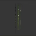 Hanging Green Plants with Slender Stems Small Green Leaves and White Flowers Against Dark Background