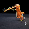 Smart Orange Industrial Robot Arm For Automated Precision Manufacturing Operations 3d model