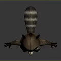 3D Animated Raccoon Character In Standing Pose With Fluffy Fur And Cute Expression