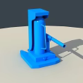 Blue Manual Hydraulic Industrial Equipment Tool With Base And Operating Handle 3d model