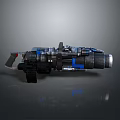 Advanced Sci Fi Weapon With Intricate Mechanical Structure Blue Accents And Ergonomic Grip 3d model