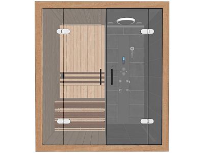 Modern Sauna Room Glass Door Wooden Sauna Room model