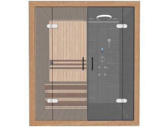 Modern Sauna Room Glass Door Wooden Sauna Room 3d model