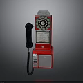 Vintage Red Payphone With Rotary Dial Coin Slot Handset And Local Calls Label