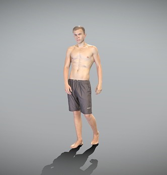 Shorts men walking blouse men 3d model