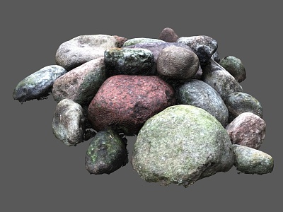 Small Stone Creek Stone Riverside Stone Moist Stone Moss Stone Pile Pebbles Landscape Stone Small Stone Small Stone Creek Stone 3d model