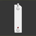 Modern White Radiator With Multiple Fins Red Valve And Connecting Pipes