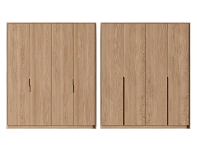 Modern Wooden Wardrobe With Double Door Simple Design And Clean Lines 3d model