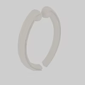 White Decorative Corner Line With Circular Design And Two Spherical Knobs