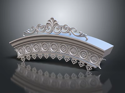 Ornate Architectural Decorative Component With Intricate Curved Patterns Circular Motifs And Pierced Details 3d model