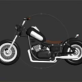 Vintage Style Black Motorcycle With Brown Leather Seat Chrome Details And Shiny Wheels