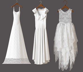 Modern Dress Wedding Dress 3d model