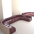 Modern Burgundy Leather Curved Sofa Design For Stylish Living Room Interiors