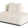 Ivory Plush Tufted Single Sofa With Dark Base And Modern Minimalist Design