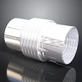 Transparent Cylindrical Ribbed Equipment On Smooth Black Surface With Reflection