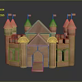 Modern Building Blocks Toy Building Blocks Toy Building Blocks Castle Wood Castle 3d model