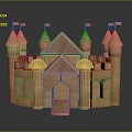 Modern Building Blocks Toy Building Blocks Toy Building Blocks Castle Wood Castle 3d model