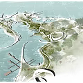 Modern Landscape Architecture Design With Curved Paths And Green Spaces