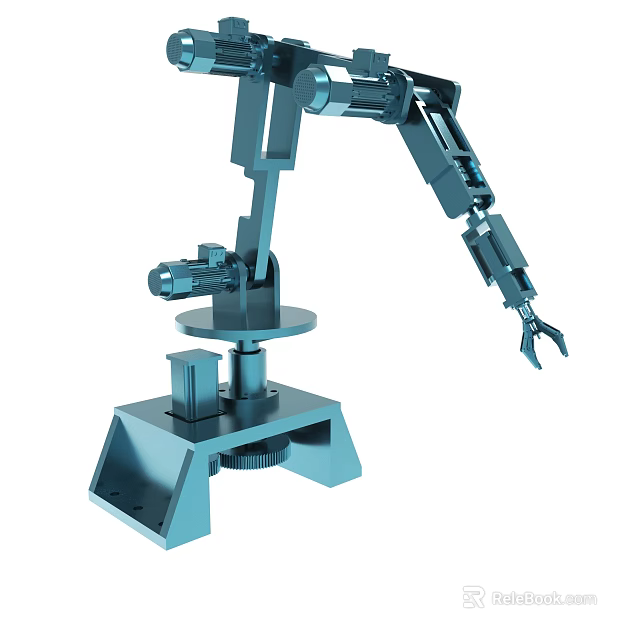 Industrial Robotic Arm Mechanical Structure With Metal Construction And Articulated Joints 3d model 