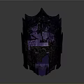 Detailed Dark Purple Spiked Weapon Helmet With Purple Runes 3D Model Mystical Combat Style