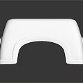 White Plastic Stool Featuring Simple Curved Design And Stable Base For Home Use 3d model