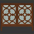 Traditional Wooden Cabinet With Carved Glass Doors And Decorative Legs Design