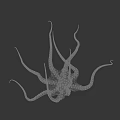 Vibrant Red And Pink Aquatic Animal Octopus With Long Tentacles And Suckers On White Background