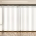 White Window Blinds In Modern Interior With Wooden Floor And Potted Plant