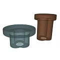 Modern Glass Coffee Tables With Round Top And Cylindrical Base In Two Colors