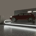 Illuminated Display Showcase Shelf with Light Strip and Flower Booth for SAIC Audi Car Exhibition