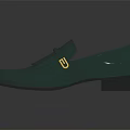 Green Leather Loafers With Fringe Detail And Orange Lining For Elegant Formal Wear