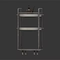 Vintage Metal Three Tier Utility Cart With Rustic Watering Can