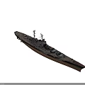 Vintage Rusted Battleship Hull Design With Main Turrets And Weathered Deck