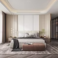 Modern Bedroom Interior Design With Large Bed Headboard Nightstands And Floor to Ceiling Windows