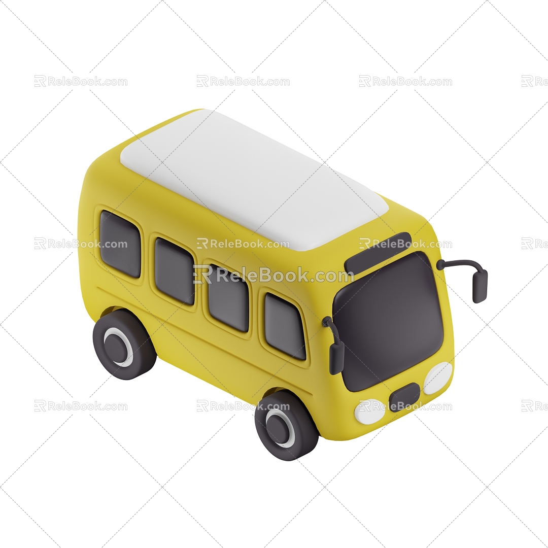 Cartoon Bus Cartoon Bus Cartoon Vehicle 3d model