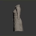 Beige Trench Coat Featuring Lapel Double Breasted Belt and Long Sleeves Design