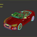 Red Audi Convertible Sports Car With Open Top Black Wheels And Sleek Design